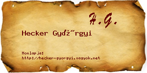 Hecker Györgyi névjegykártya